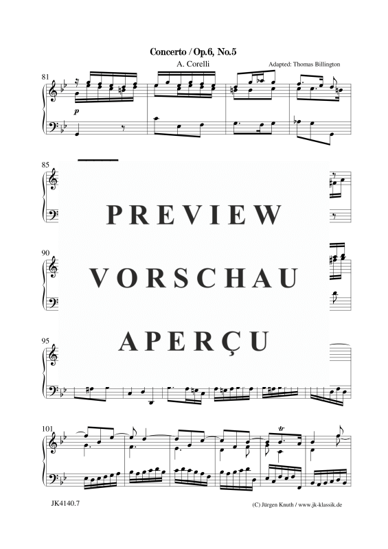 gallery: Concerto Op.6. No.5, , Klavier/Cembalo Solo