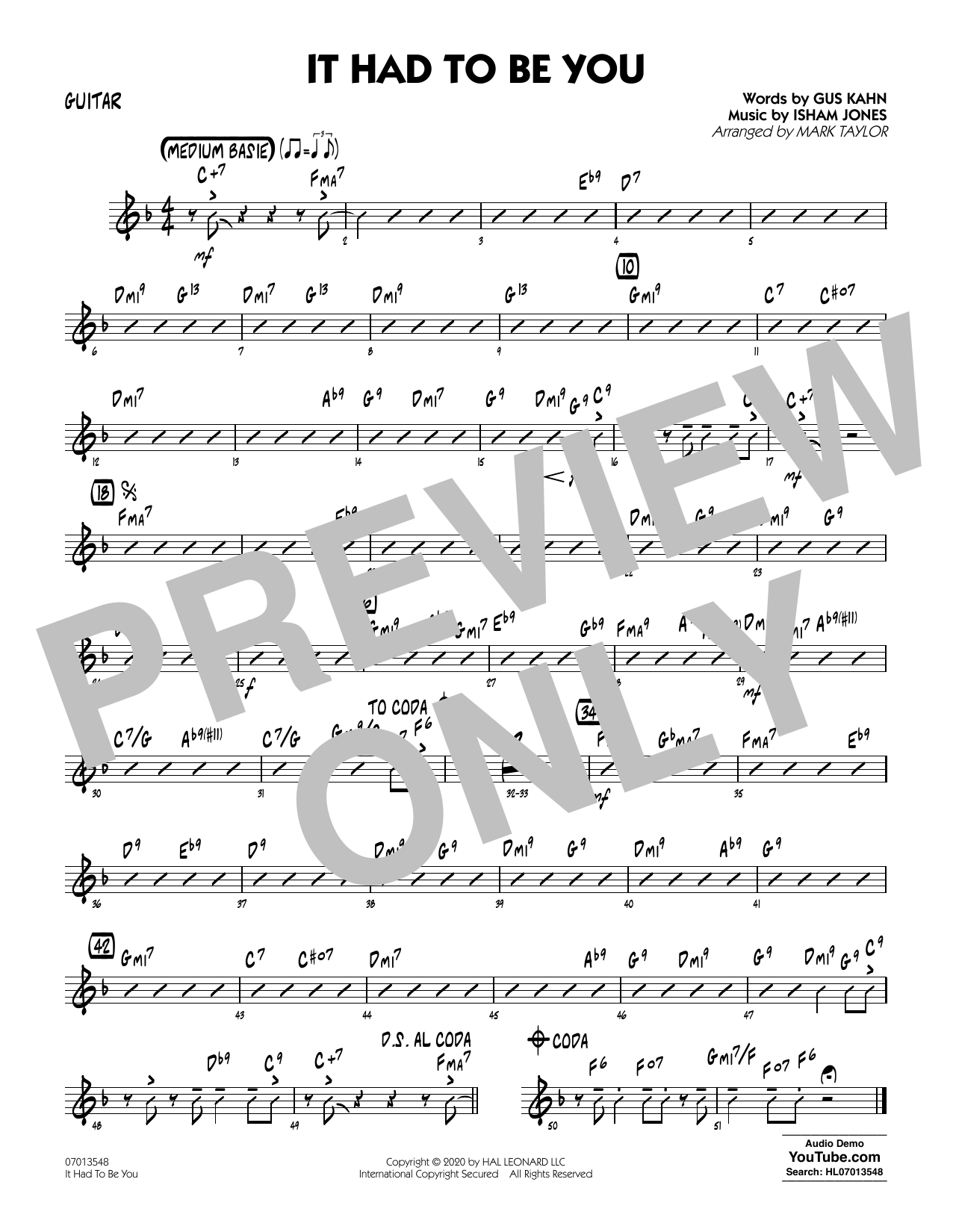 Produktgalerie: Seite 1 von 1 It Had to Be You (arr. Mark Taylor) - Guitar, 
