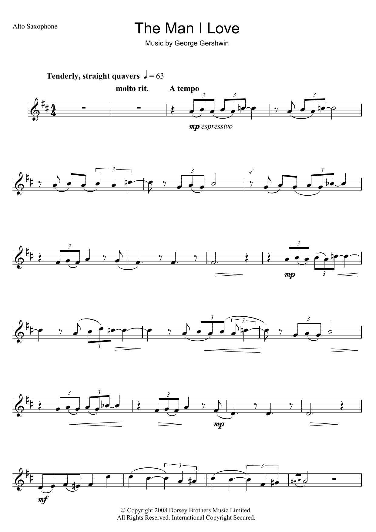 Product gallery: Page 1 of 1 The Man I Love, George Gershwin