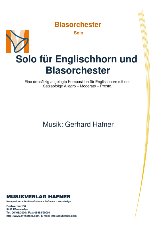 Product picture to: Solo für Englischhorn und BlasorchesterGerhard Hafner