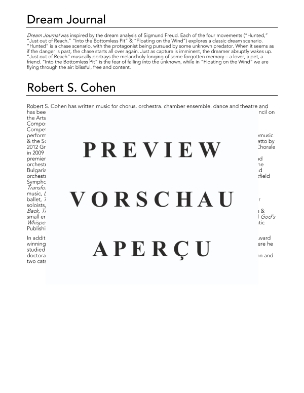 Produktgalerie: Seite 4 von 11 Dream Journal, , (Blechbläser Quintett)