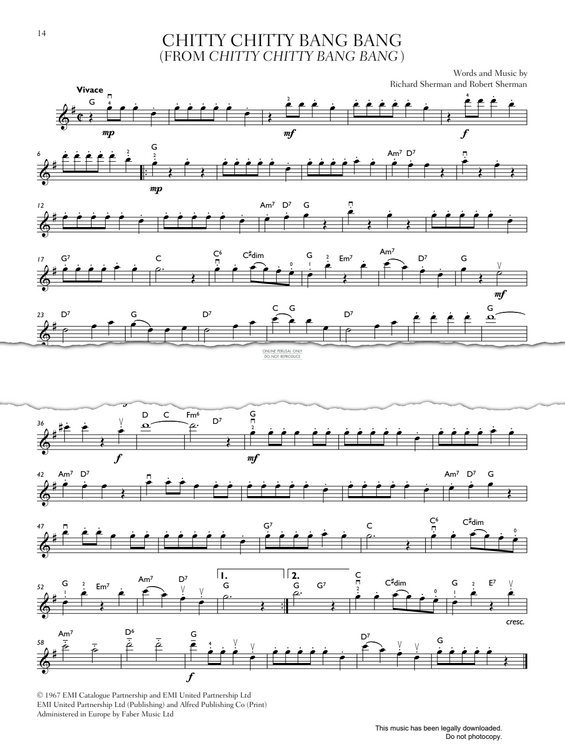 Produktgalerie: Seite 1 von 1 Chitty Chitty Bang Bang, Richard M. Sherman, Violine