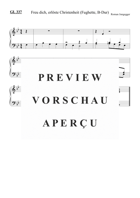 Product picture to: Freu dich, erlöste Christenheit (Fughette) GL 337Roman Jungegger