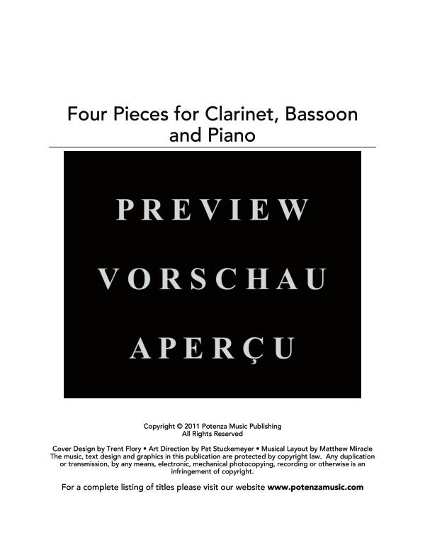 Produktgalerie: Seite 3 von 11 Four Pieces, , (Trio Klarinette, Fagott und Klavier)