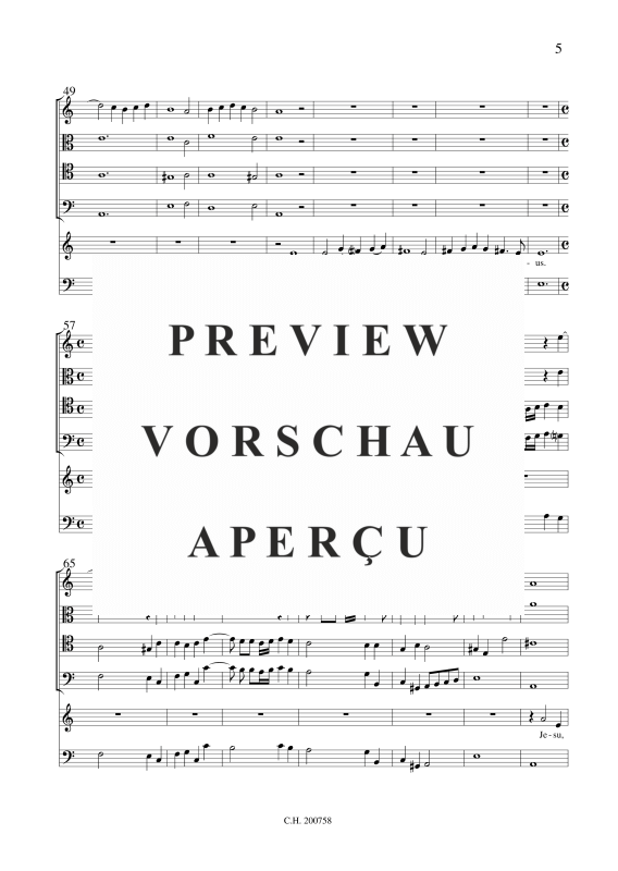 gallery: Jesu dulcis memoria, , (Gemischtes Ensemble Alt, 4 Violen und BC)