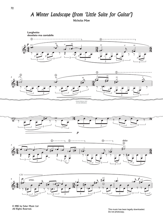 Produktgalerie: Seite 1 von 1 A Winter Landscape (from 'Little Suite For Guitar'), Nicholas Maw, Gitarre