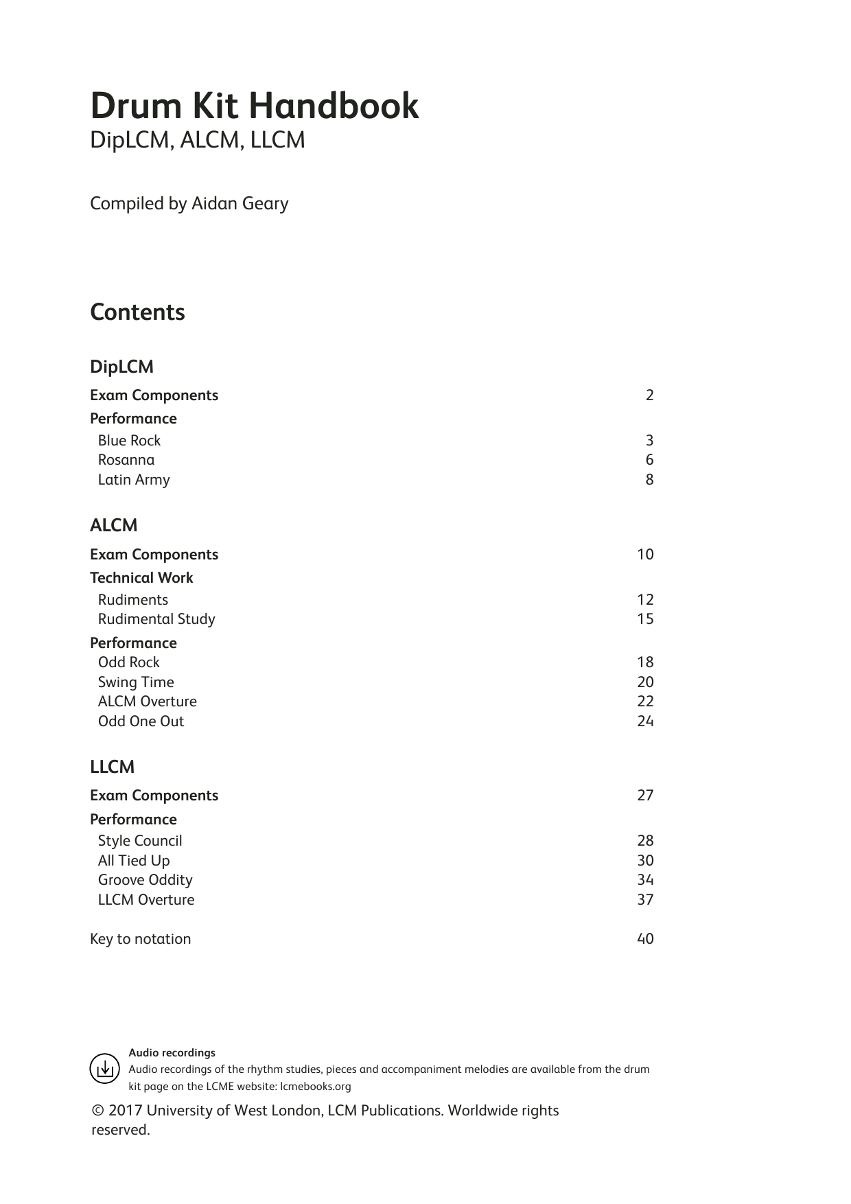 Produktgalerie: Seite 1 von 1 LCME Drum Kit Handbook DipLCME ALCME LLCME, LCME