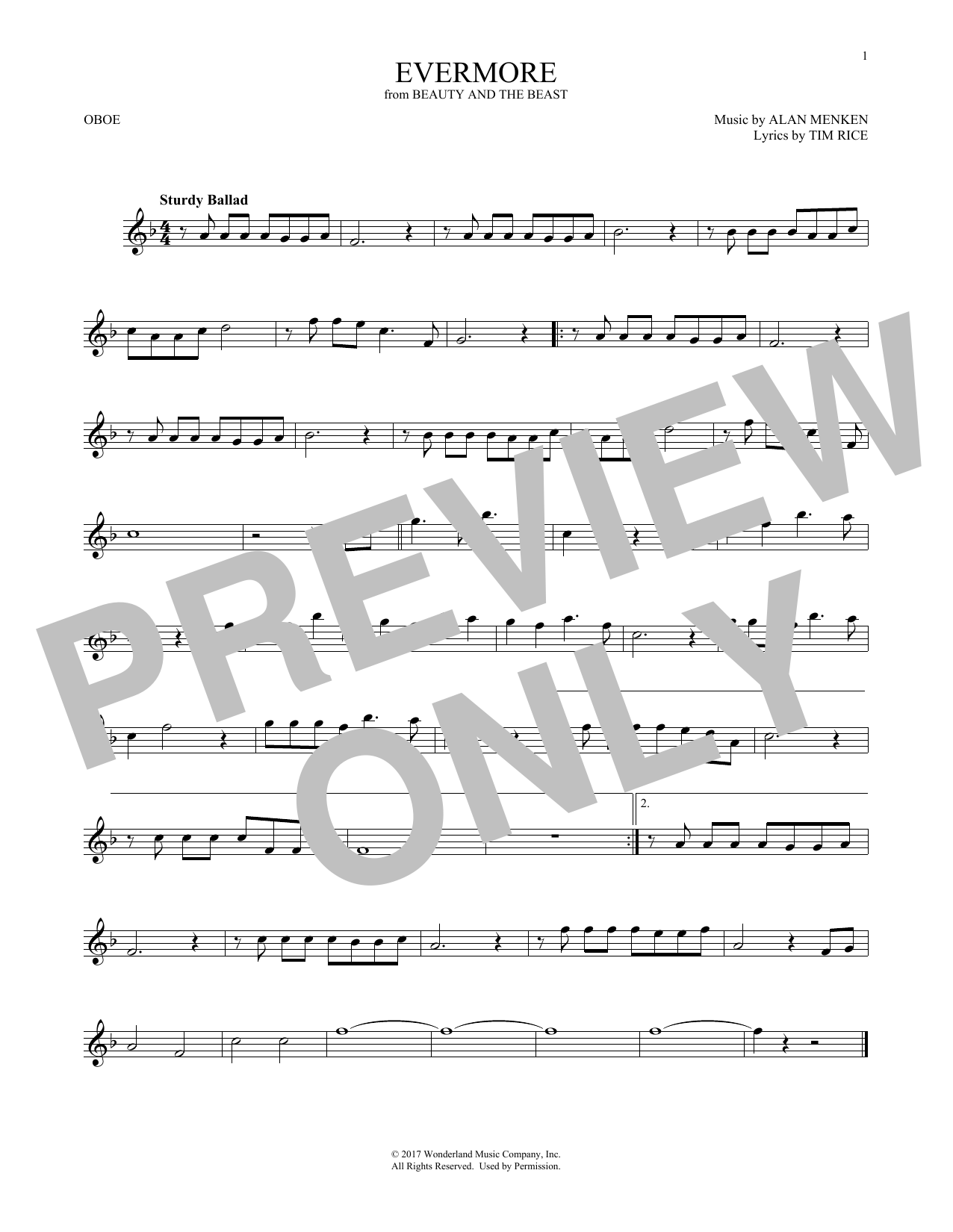 Produktgalerie: Seite 1 von 1 Evermore (from Beauty and The Beast), Josh Groban, Oboe