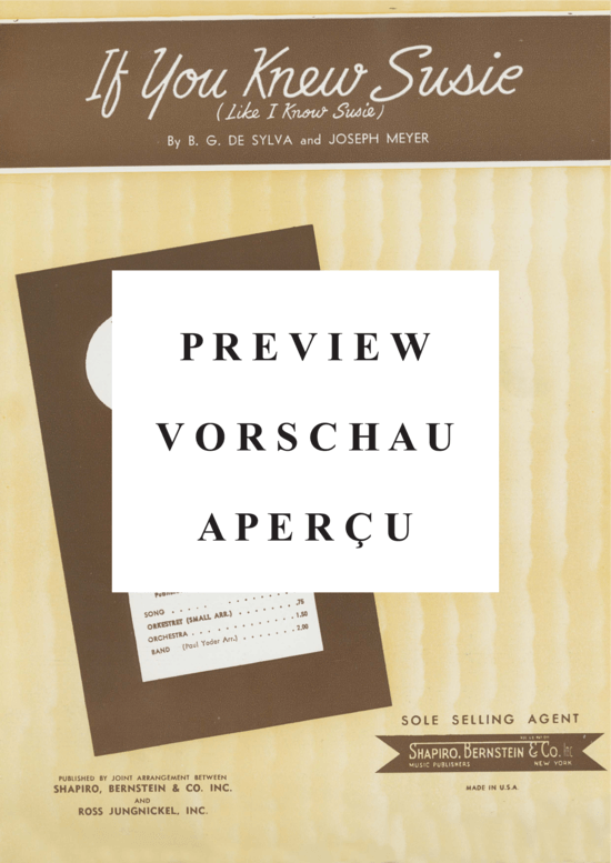 Produktgalerie: Seite 2 von 8 If You Knew Susie (Like I Know Susie) , Cantor, Eddie  , (Klavier und Gesang)