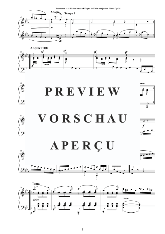 Produktgalerie: Seite 3 von 11 15 Variations and Fugue in E flat major for Piano Op.35, , Klavier Solo
