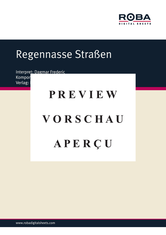 Product gallery: Page 2 of 3 Regennasse Straßen , Frederic, Dagmar, (Piano solo with underlaid text)