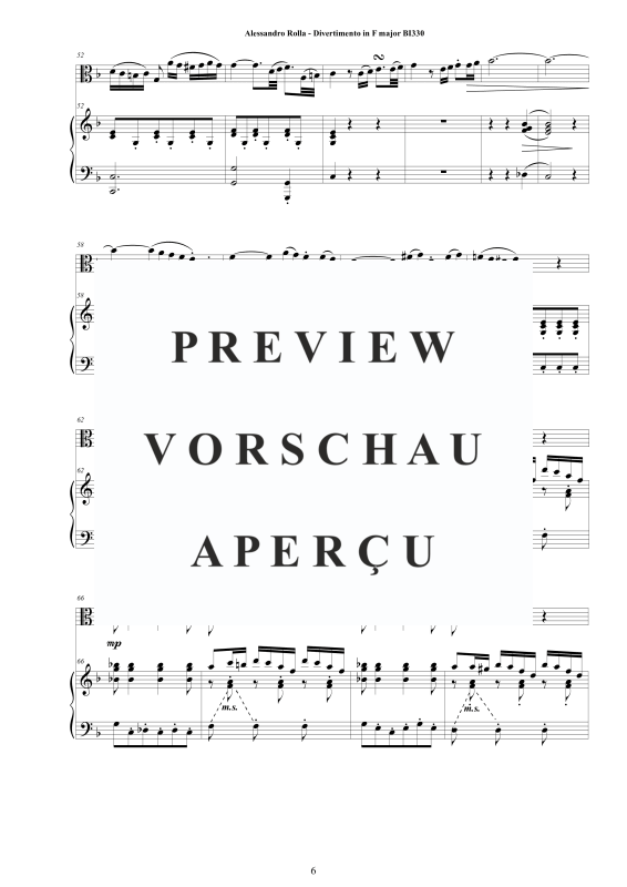 Produktgalerie: Seite 7 von 11 Divertimento in F-Dur BI 330, , Viola und Klavier