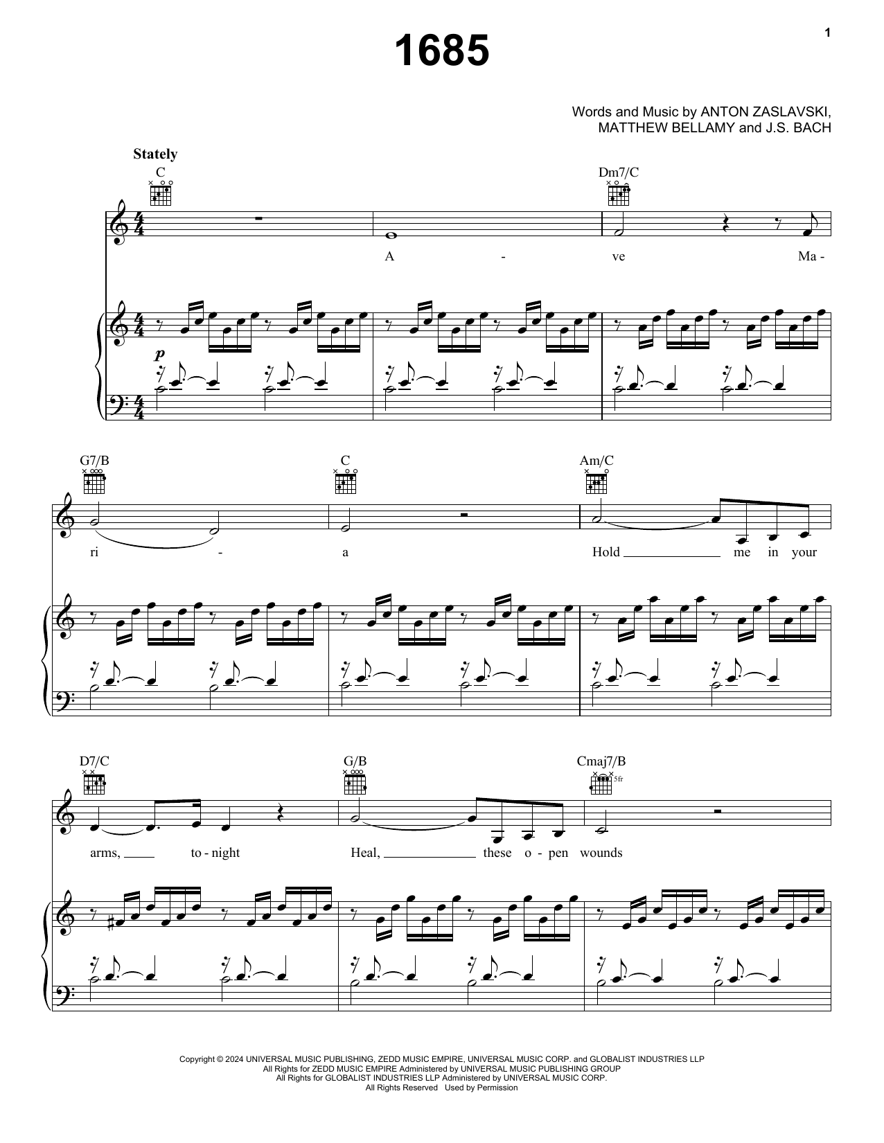 Produktgalerie: Seite 1 von 1 1685 (feat. Muse), Zedd, Gesang, Gitarre, Klavier