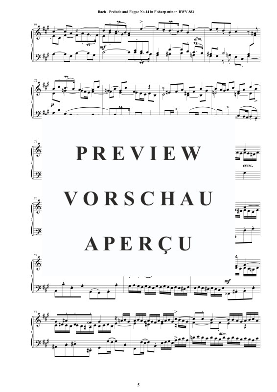Product gallery: Page 6 of 8 Prelude and Fugue No. 14 in F sharp minor, , Solo Piano