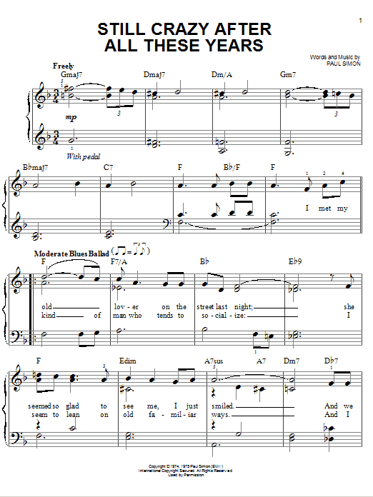 Produktgalerie: Seite 1 von 1 Still Crazy After All These Years, Paul Simon, Klavier