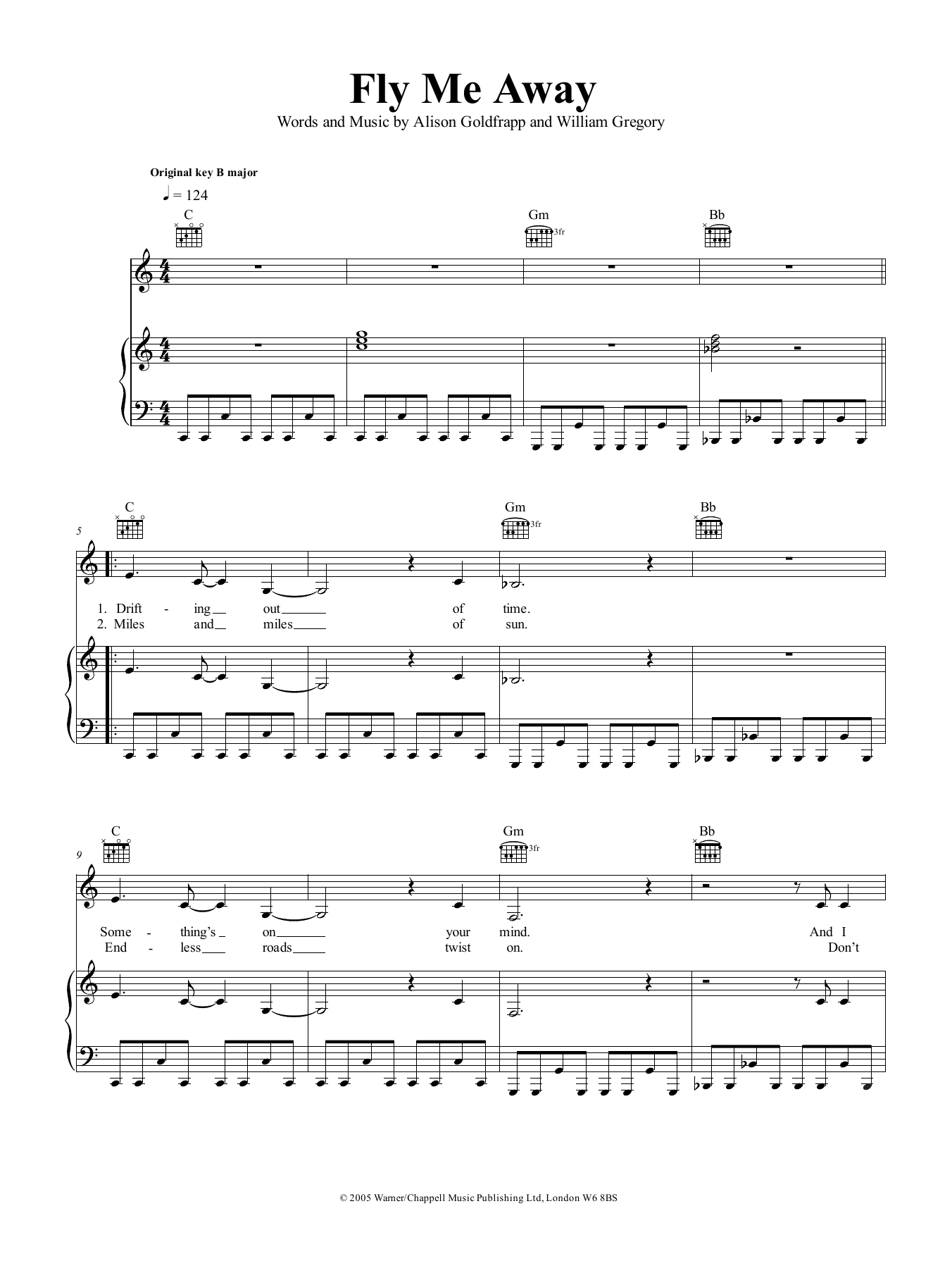 Produktgalerie: Seite 1 von 1 Fly Me Away, Goldfrapp, Gesang, Gitarre, Klavier