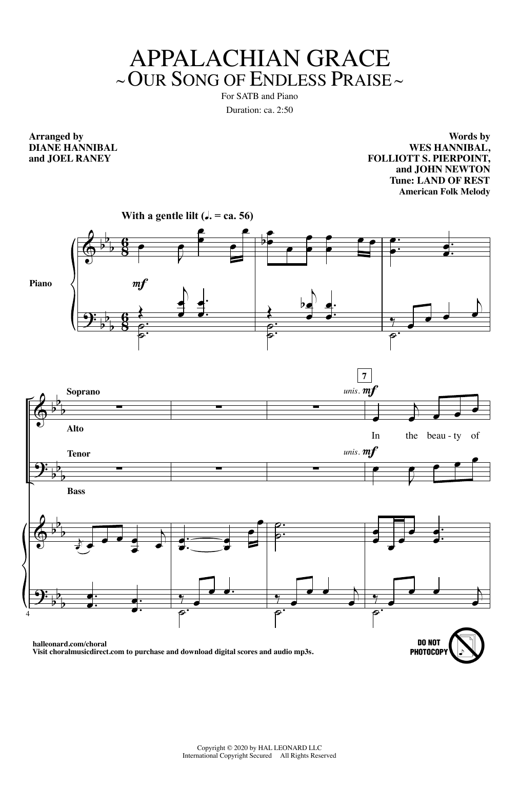 Product picture to: Appalachian Grace (Our Song Of Endless Praise) (arr. Diane Hannibal and Joel Raney)
