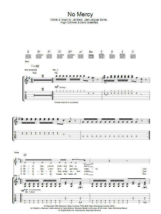 Produktgalerie: Seite 1 von 1 No Mercy, The Stranglers, Gitarre