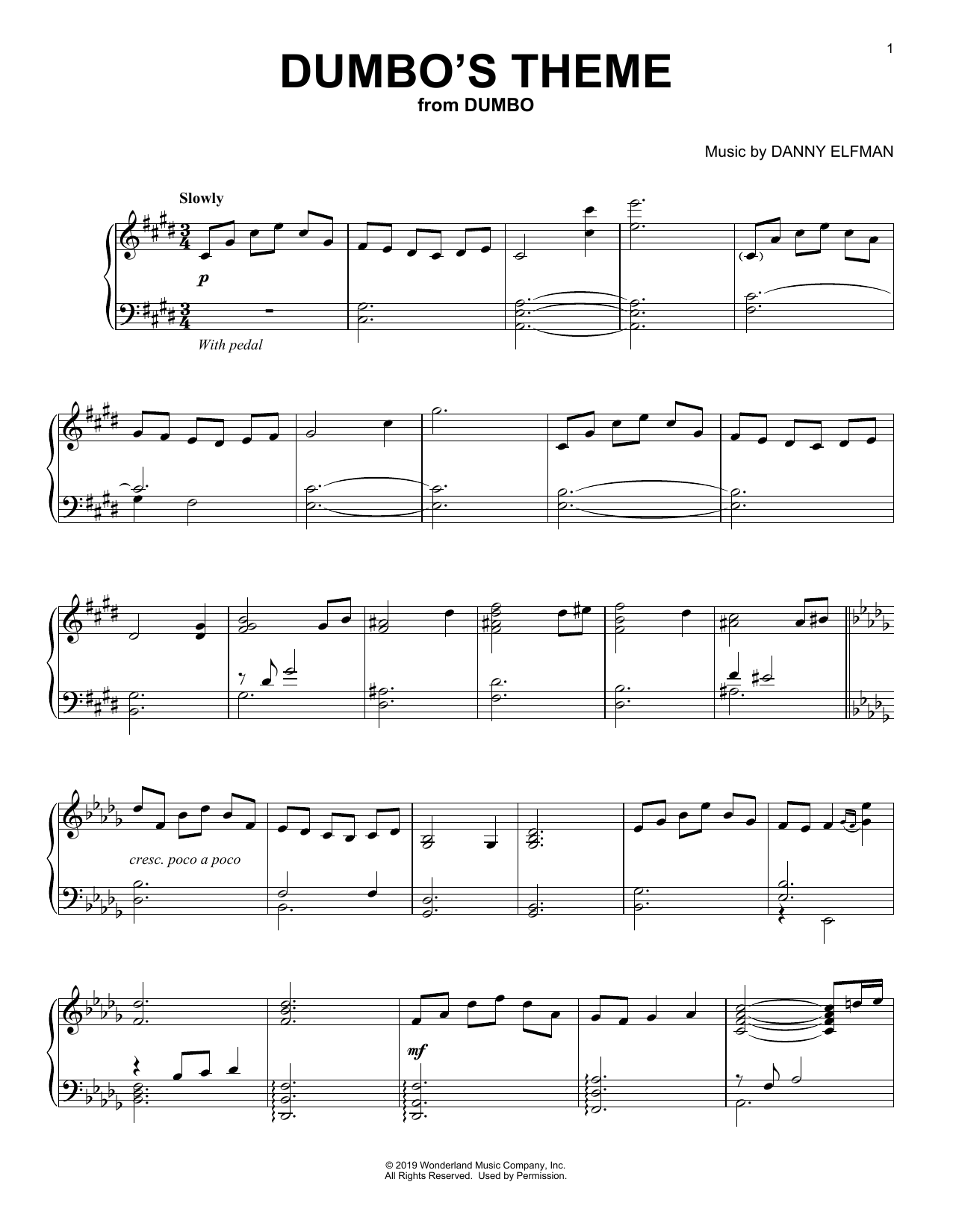 Product picture to: Dumbo's Theme (from the Motion Picture Dumbo)