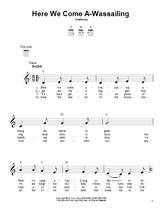 Product gallery: Page 1 of 1 Here We Come A-Wassailing, Traditional