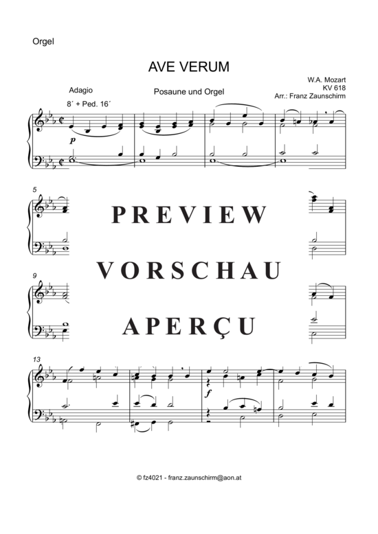 Product gallery: Page 6 of 8 Ave verum , , (trombone + organ)