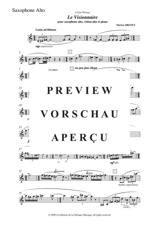 Product gallery: Page 13 of 17 Le Visionnaire , , (alto saxophone, viola + piano)