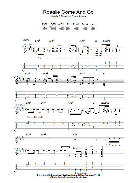 Produktgalerie: Seite 1 von 1 Rosalie Come And Go, Ryan Adams, Gitarre