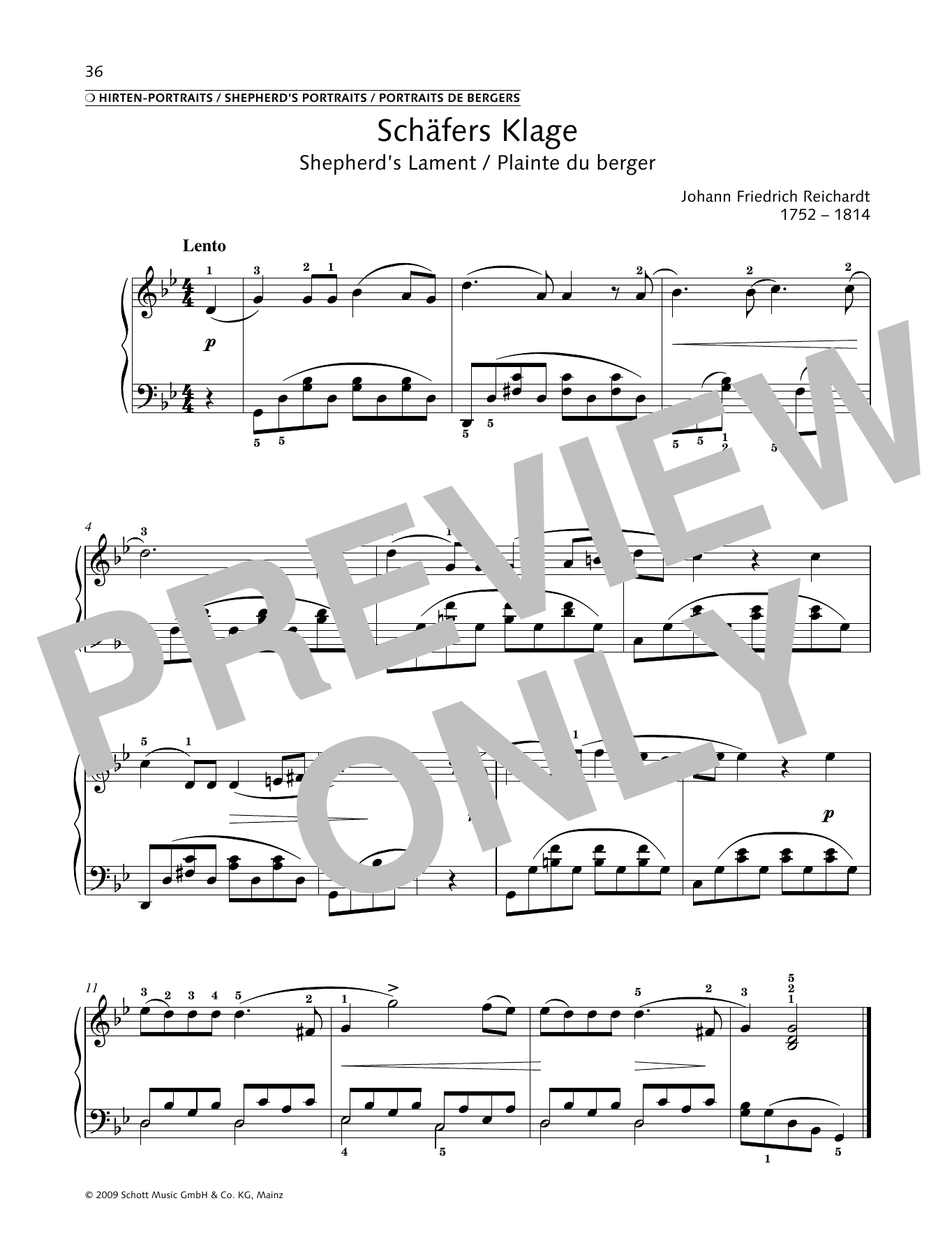 Product gallery: Page 1 of 1 Shepherd's Lament, Johann Friedrich Reichardt