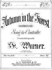 cover: Autumn In The Forest (Herbstlied), F. Warner, Gesang, Klavier