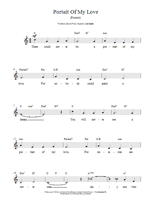 Produktgalerie: Seite 1 von 1 Portrait Of My Love, Matt Monro, Melodieinstrument