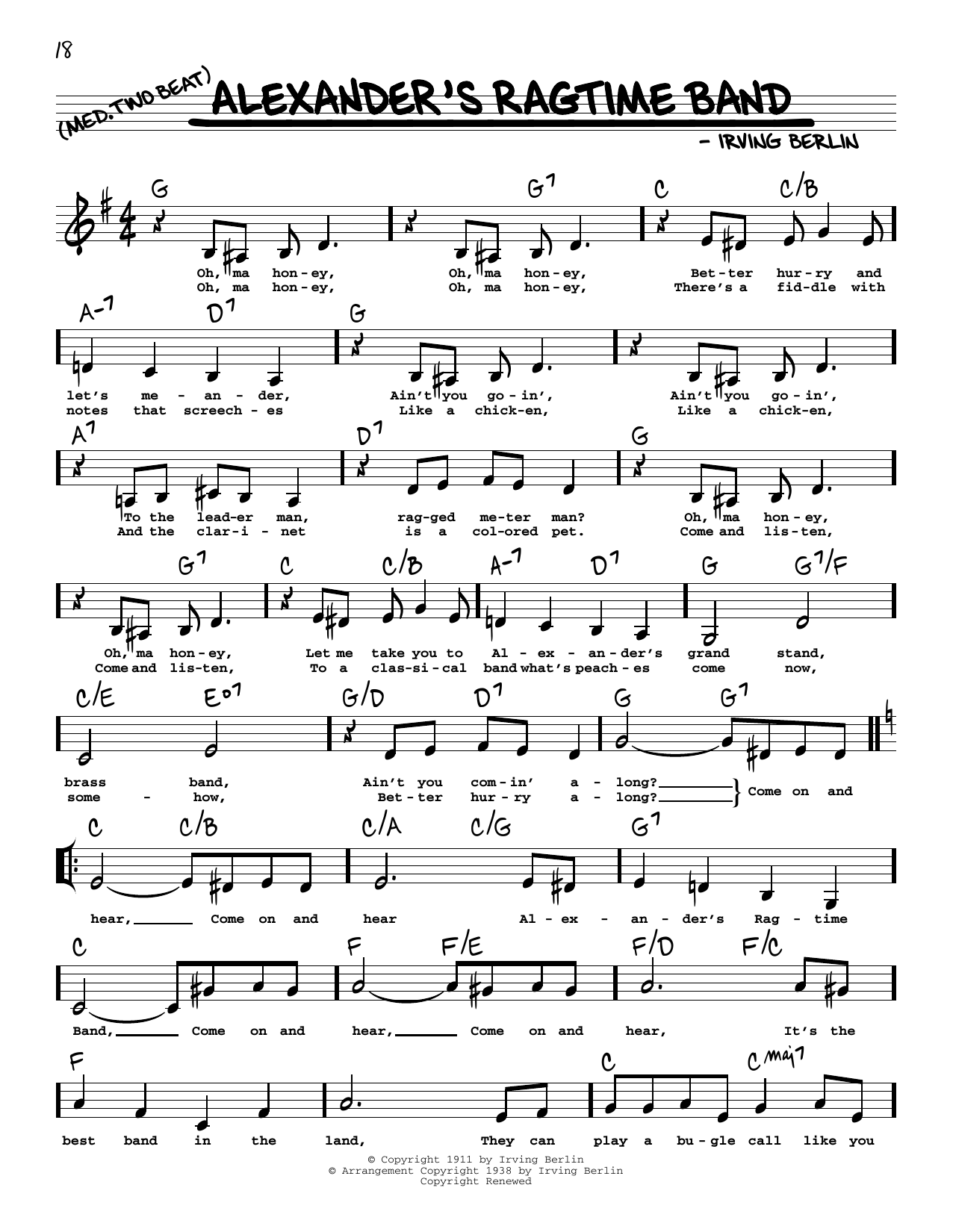 Produktbild zu: Alexander's Ragtime Band (Low Voice)