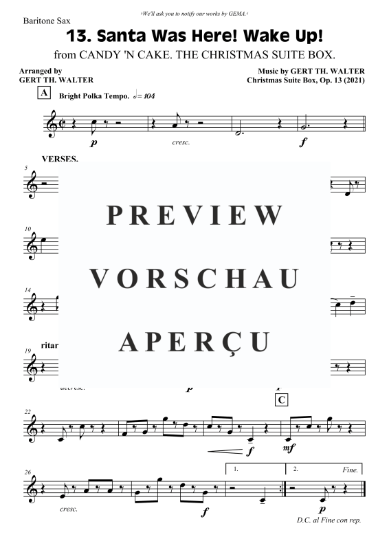 Produktgalerie: Seite 8 von 8 Santa Was Here! Wake Up!, , Saxophon Quartett SATB