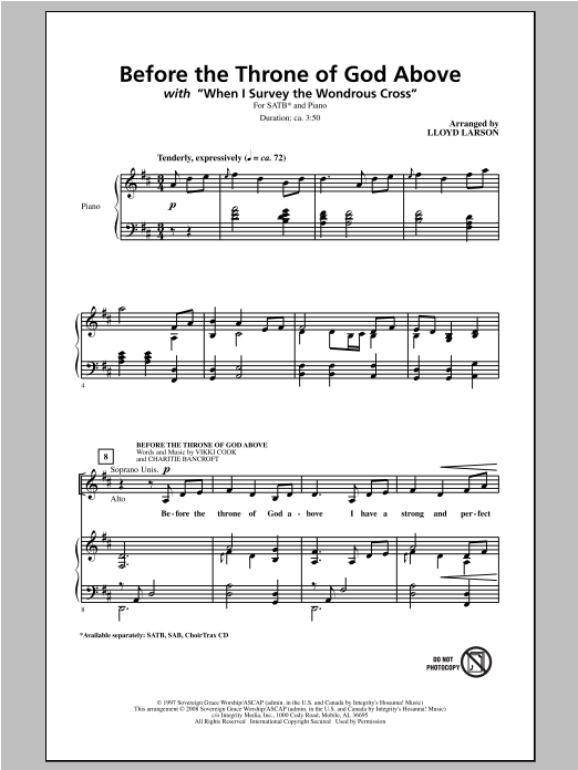 Produktgalerie: Seite 1 von 1 Before The Throne Of God Above, Lloyd Larson, Chor