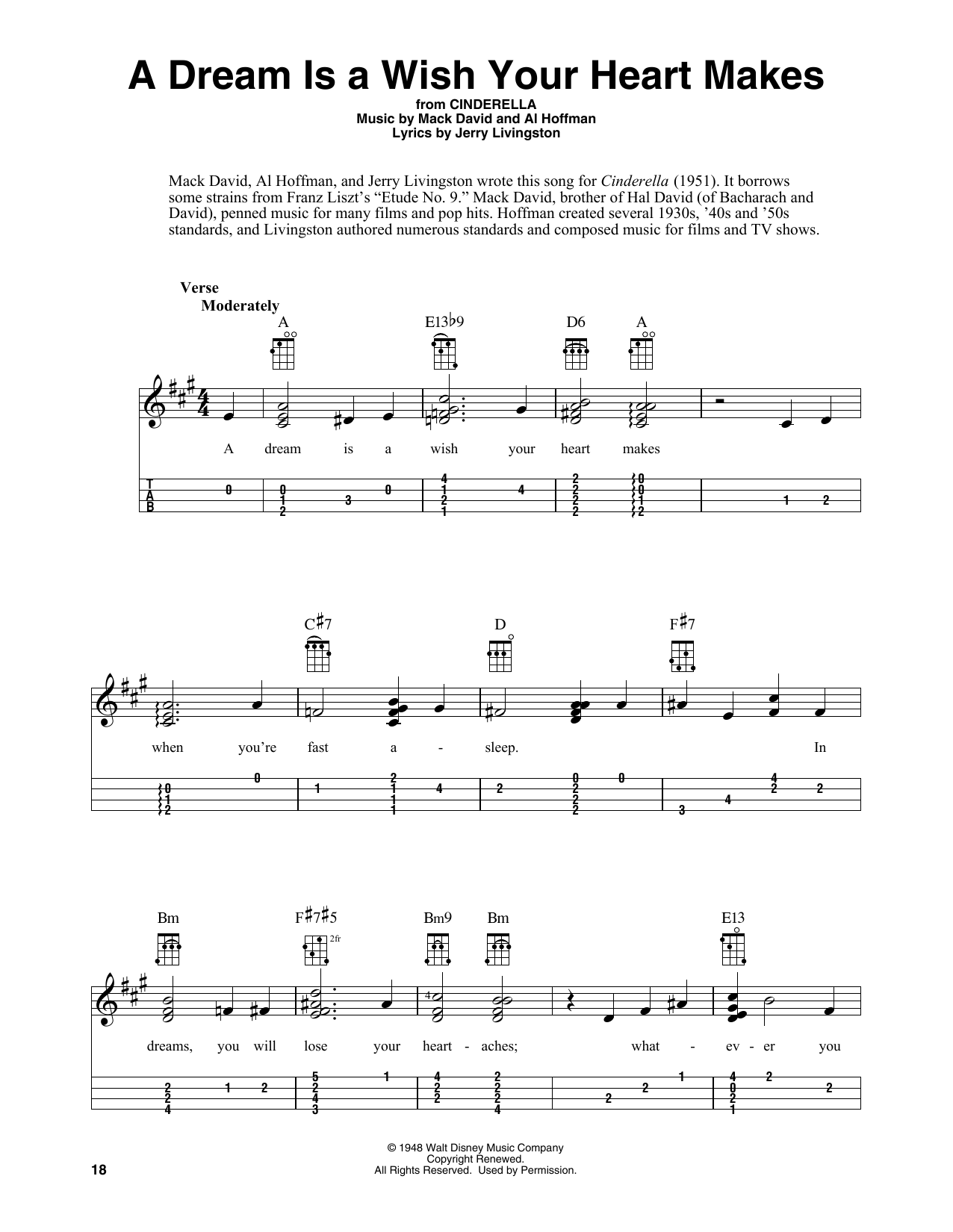 Product gallery: Page 1 of 1 A Dream Is A Wish Your Heart Makes (from Cinderella) (arr. Fred Sokolow), Ilene Woods