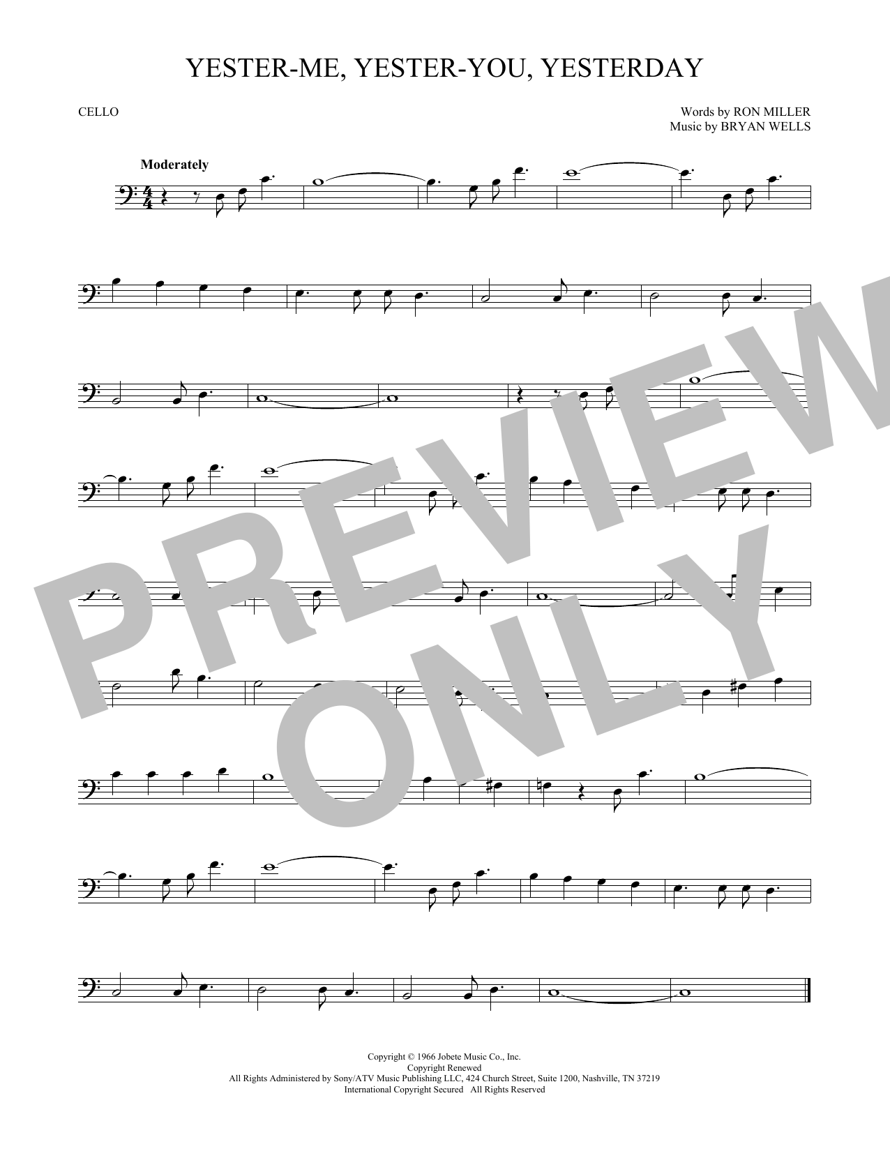 Produktgalerie: Seite 1 von 1 Yester-Me, Yester-You, Yesterday, Stevie Wonder, Violoncello