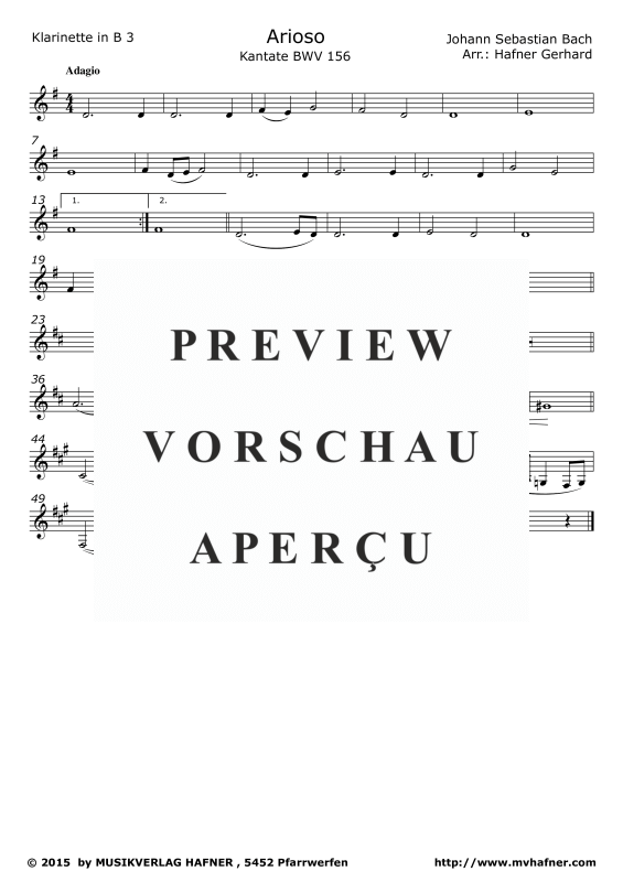 Product gallery: Page 11 of 11 Arioso - Kantate BWV 156, , (clarinet choir)