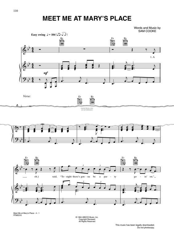 Produktgalerie: Seite 1 von 1 Meet Me At Mary's Place, Sam Cooke, Gesang, Gitarre, Klavier