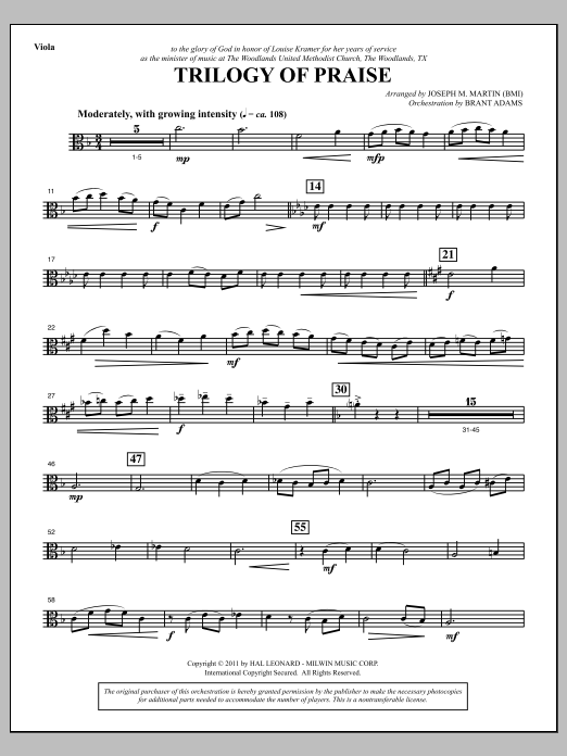 Produktbild zu: Trilogy Of Praise - Viola