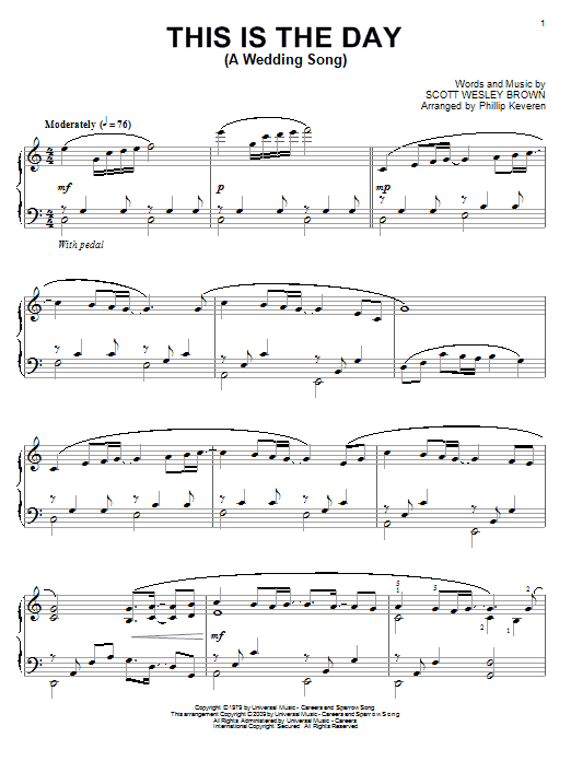 Product gallery: Page 1 of 1 This Is The Day (A Wedding Song) (arr. Phillip Keveren), Scott Wesley Brown