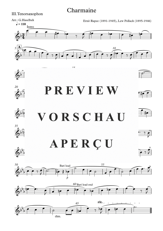 gallery: Charmaine, , Saxophone Quartet S/A A T B