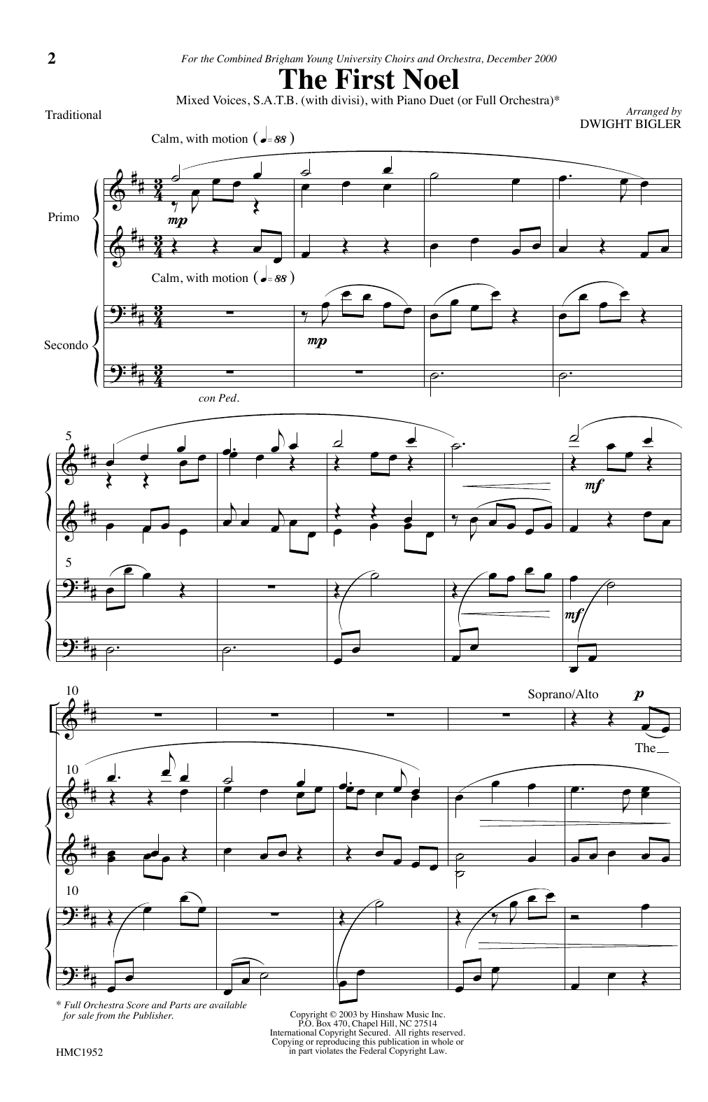 Produktgalerie: Seite 1 von 1 The First Noel, Dwight Bigler, Chor