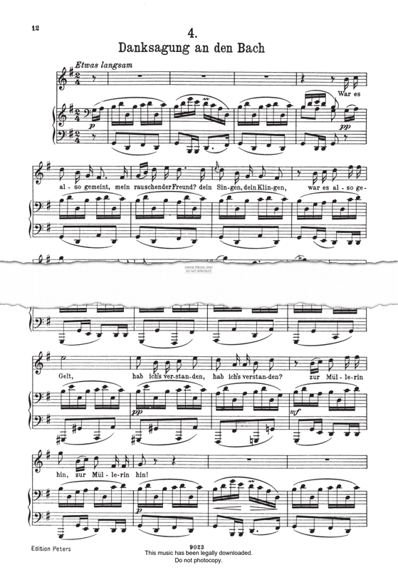 Product picture to: Danksagung an den Bach (from 'Die Schöne Müllerin Op.25 D795')