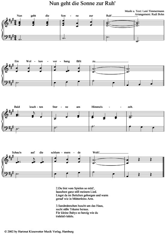 Produktbild zu: Nun geht die Sonne zur Ruh´Leni Timmermann (1901-1992)