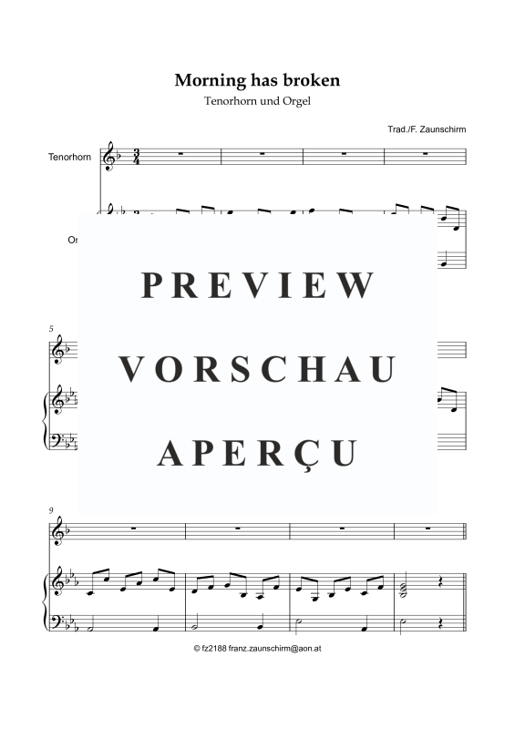Produktgalerie: Seite 2 von 7 Morning has broken, , Tenorhorn und Orgel