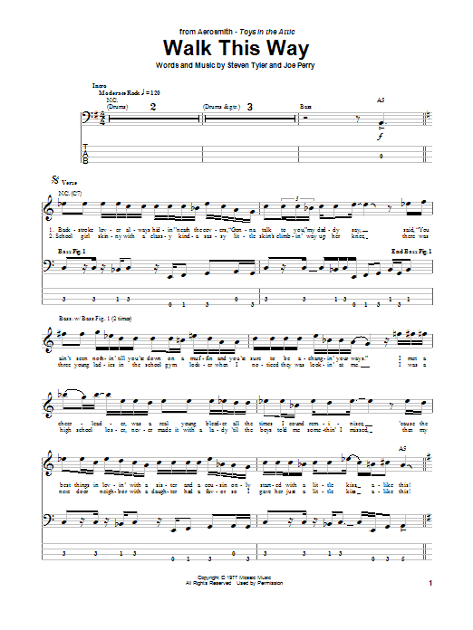Produktgalerie: Seite 1 von 1 Walk This Way, Aerosmith, E-Bass