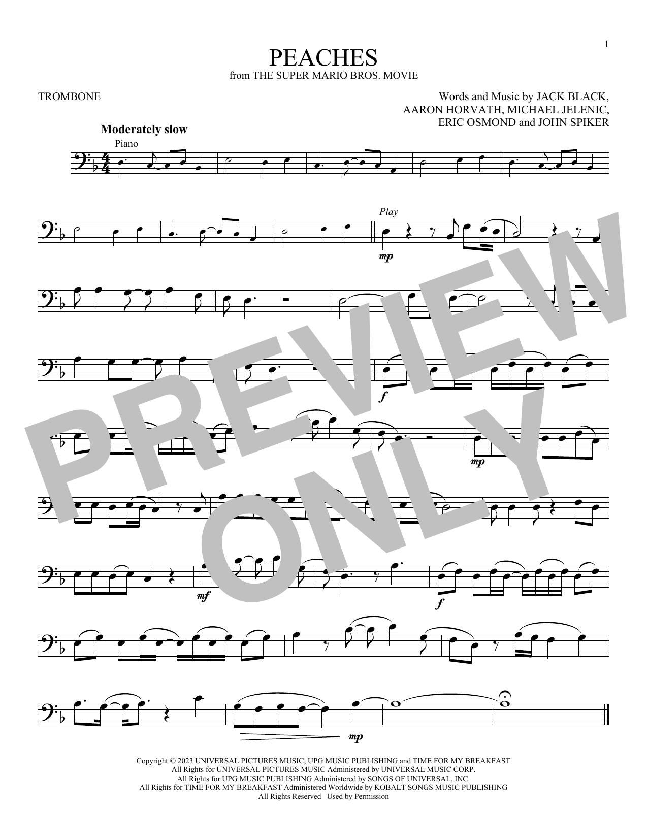 Product gallery: Page 1 of 1 Peaches (from The Super Mario Bros. Movie), Jack Black