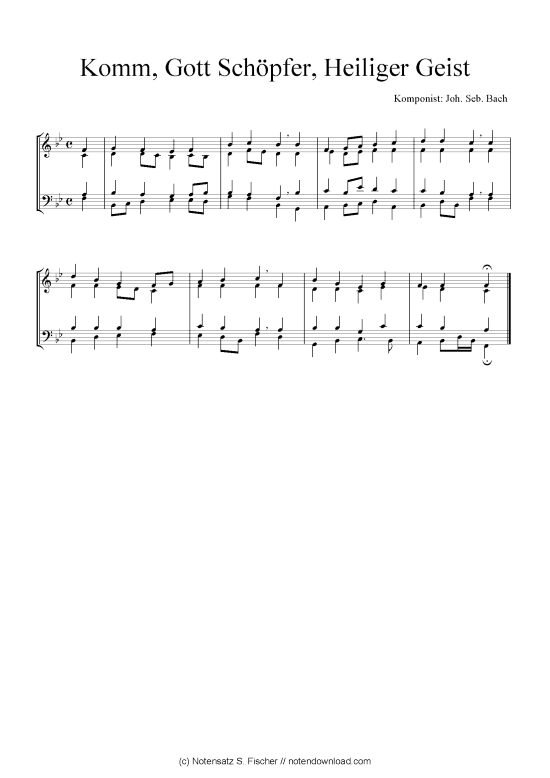 Product picture to: Komm, Gott Schöpfer, Heiliger Geist Joh. Seb. Bach