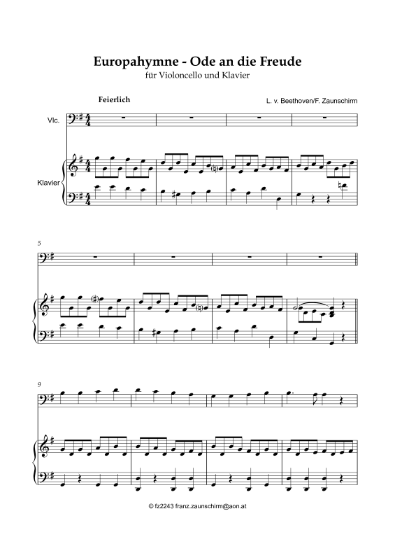 Produktbild zu: Europahymne - Ode an die FreudeLudwig van Beethoven