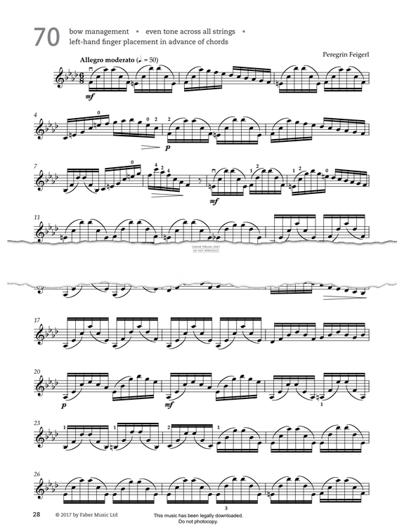 Produktgalerie: Seite 1 von 1 Study No.70 Allegro moderato (from '80 Graded Studies For Violin Book Two'), Peregrin Feigerl, Violine