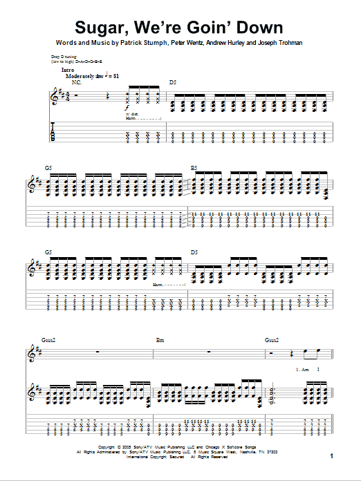 Produktgalerie: Seite 1 von 1 Sugar, We're Goin' Down, Fall Out Boy, Gitarre